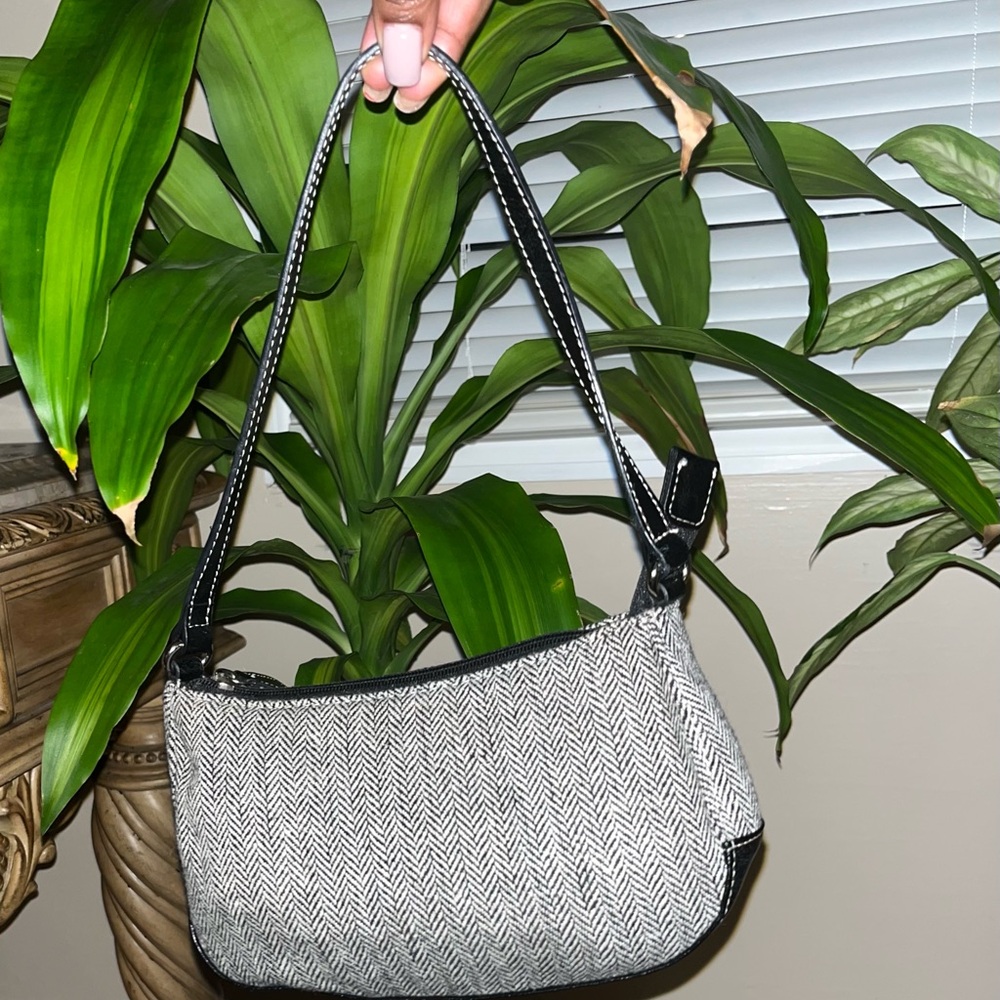Croft & Barrow Black and White Herringbone Shoulder Bag